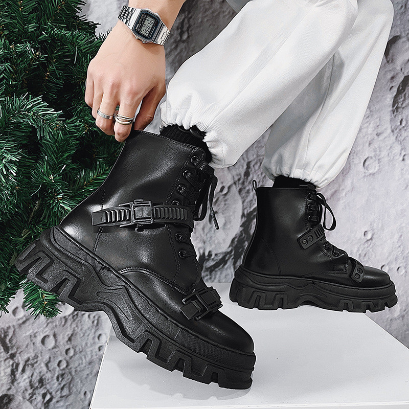 Nove muške punk čizme Britanski stil Motociklističke čizme Visoke pu kože Trend Forest Perennial Muške čizme Botas Vaqueras