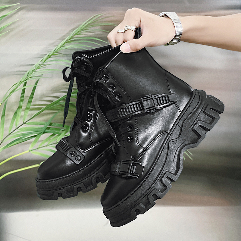 Nove muške punk čizme Britanski stil Motociklističke čizme Visoke pu kože Trend Forest Perennial Muške čizme Botas Vaqueras