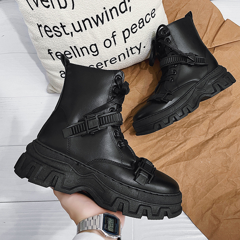 Nove muške punk čizme Britanski stil Motociklističke čizme Visoke pu kože Trend Forest Perennial Muške čizme Botas Vaqueras