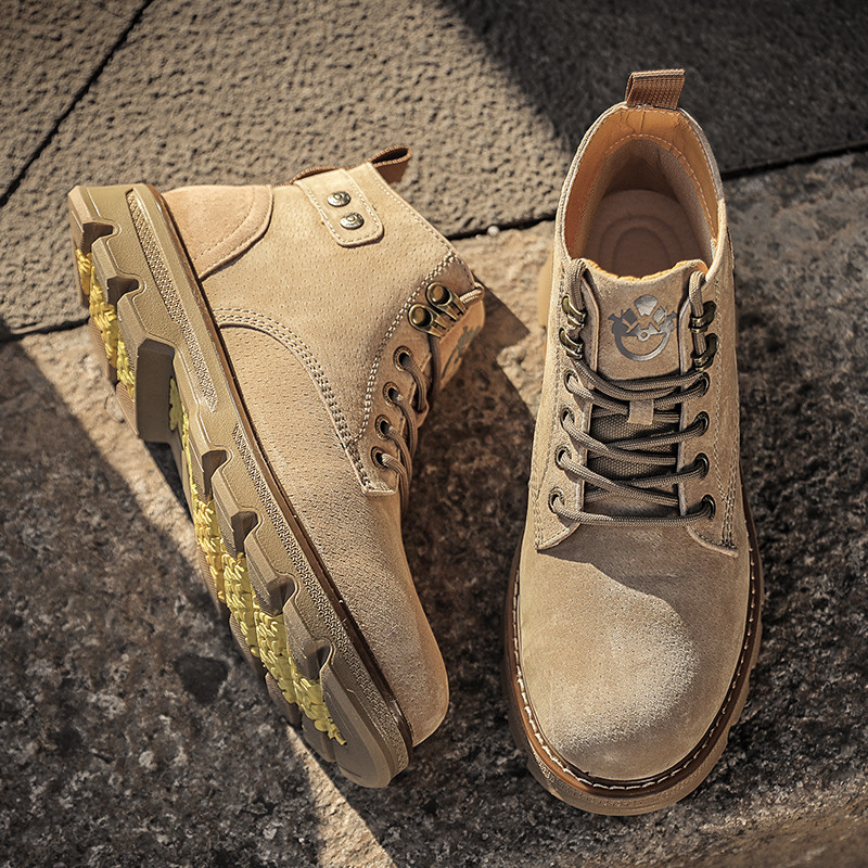 Misalwa proljeće/zima muške kožne čizme ležerne modne snježno žute čizme s krznom muške radne cipele na otvorenom gležnjače vojne