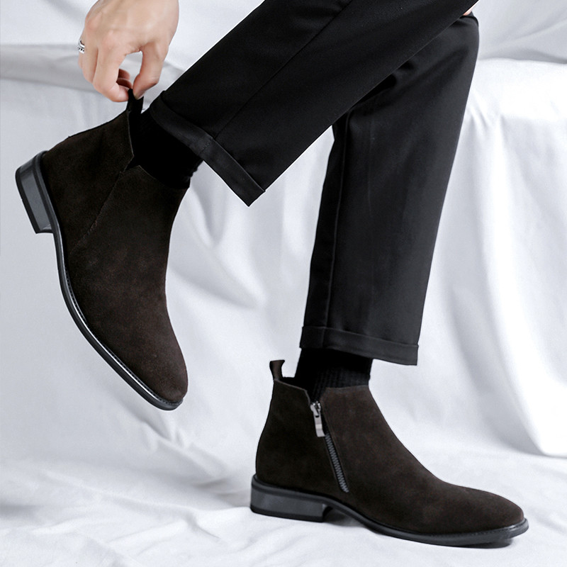 Misalwa Suede Δερμάτινα Ανδρικά Μποτάκια Ανδρικά με φερμουάρ Business Casual Δερμάτινα Ανδρικά Μπότες Chelsea Φθινοπωρινή χειμερινή μόδα Oxford Ανδρικά παπούτσια