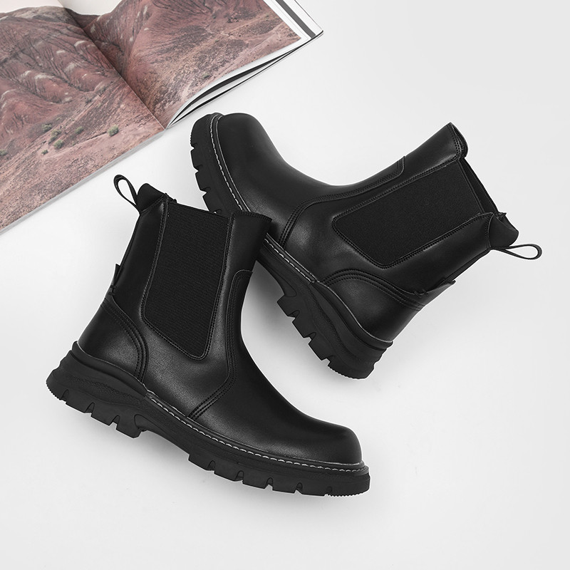 2023 Νέες μπότες Chelsea για ανδρικά παπούτσια πλατφόρμας Ανδρικά σπαστά δερμάτινα πολυτελή μποτάκια Slip On Boots Casual παπούτσια