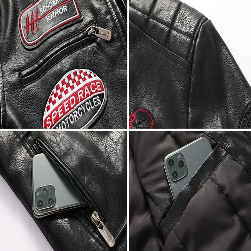 DIMUSI Zimska kožna jakna Muške ležerne debele kožne vjetrovke Bikerski kaputi Muške tanke motociklističke jakne od umjetne kože Odjeća