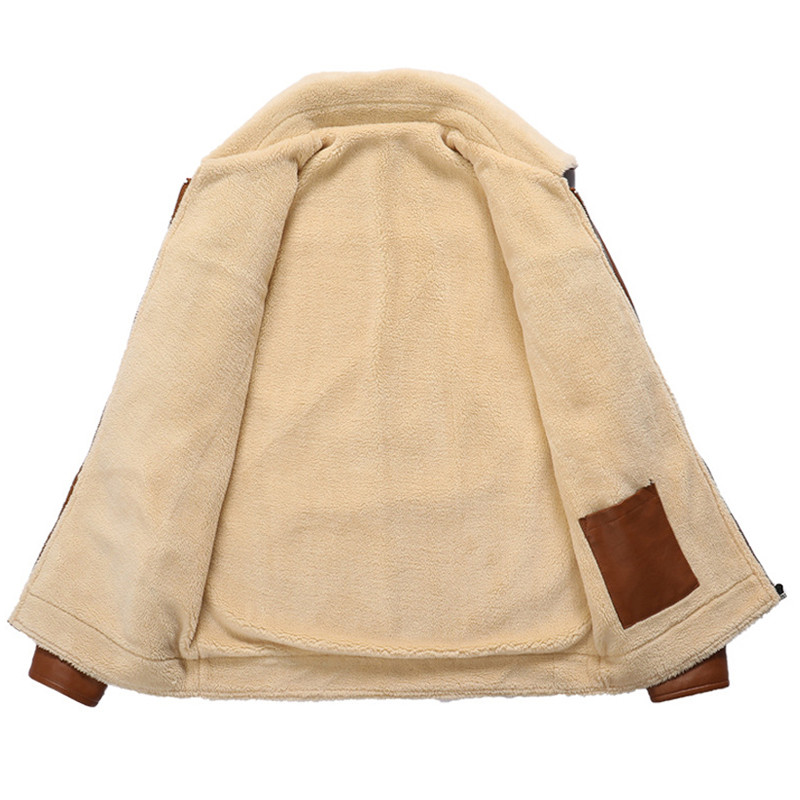 DIMUSI Jachetă PU pentru bărbați, haine din piele, iarnă, guler de blană pentru bărbați, caldă, subțire, din imitație de piele, pentru motociclete, haine pentru motocicliști.