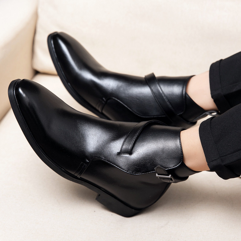 Britų stiliaus vyriški madingi odiniai batai rankų darbo prabangūs kulkšnies batai biuro šoniniai batai su sagtimi Vyriški „Chelsea“ didieji 38–48 dydžio batai