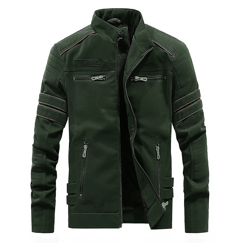 DIMUSI Jachetă din piele pentru bărbați, din lână, haine calde din piele pentru bărbați, motociclete, vintage, jachete din piele PU chaqueta cuero hombre