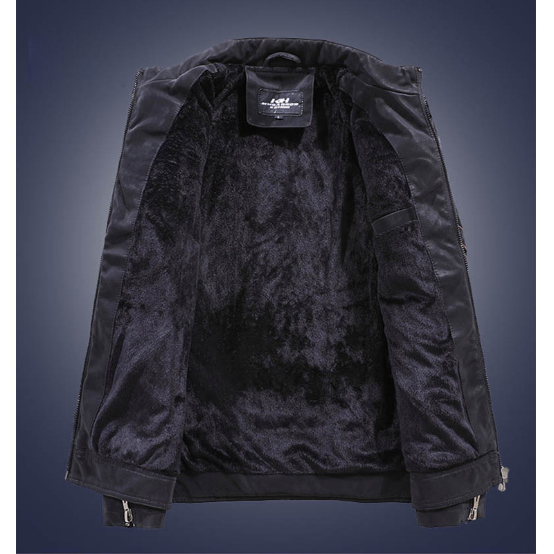 DIMUSI Jachetă din piele pentru bărbați, din lână, haine calde din piele pentru bărbați, motociclete, vintage, jachete din piele PU chaqueta cuero hombre