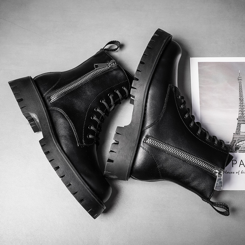 Fashion High Top Ανδρικές Μπότες Υψηλής ποιότητας Μποτάκια εξωτερικού χώρου για άντρες Casual Παπούτσια Μοντέρνα Punk Δερμάτινα Σχεδιαστικά Μπότες Μοτοσικλέτας