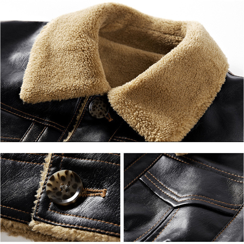 DIMUSI Zimska muška kožna jakna Ležerna muška debela vunena toplinska koža Kaputi Muške krznene kragne Motociklističke kožne jakne 6XL