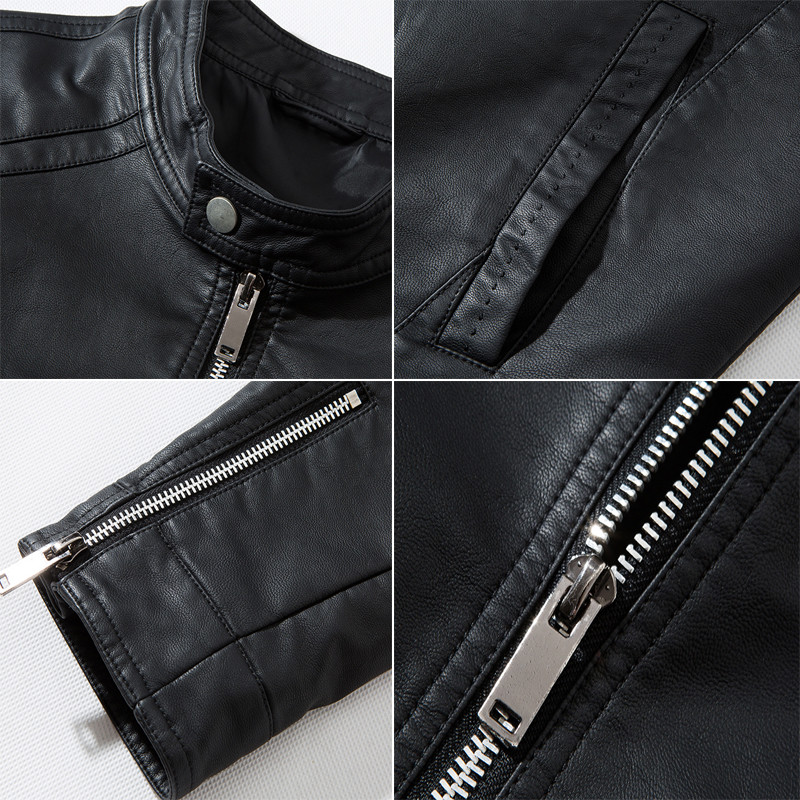 DIMUSI Ανδρικά μπουφάν με φερμουάρ PU Casual Ανδρικά Vintage Moto Faux δερμάτινα μπουφάν μοτοσικλέτας Μόδα Jaqueta De Couro Masculina