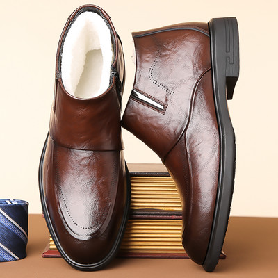 Noi de înaltă calitate rochie formală pentru bărbați pantofi din piele în stil britanic versatile cizme înalte cizme de zăpadă izolate din bumbac