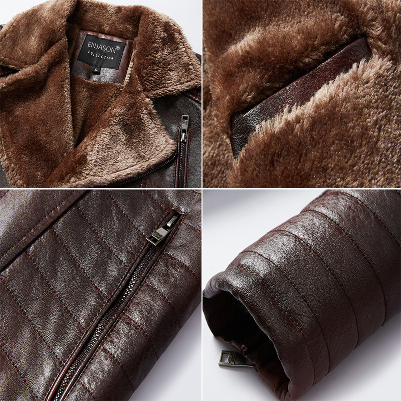 DIMUSI Zimska muška kožna jakna Modna flis topla motociklistička PU kožna jakna Ležerna krznena kragna Kožni kaputi Odjeća