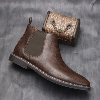 Есенни зимни ботуши за мъже Дишащи бизнес кожени ботуши Ботуши на открито 2023 Нови класически мъжки обувки Голям размер 46