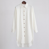 Ležerne duge košulje u ženskom stilu s kratkim ovratnikom i kratkim ovratnikom velike veličine Ženska modna jednobojna široka bluza