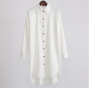 Ležerne duge košulje u ženskom stilu s kratkim ovratnikom i kratkim ovratnikom velike veličine Ženska modna jednobojna široka bluza