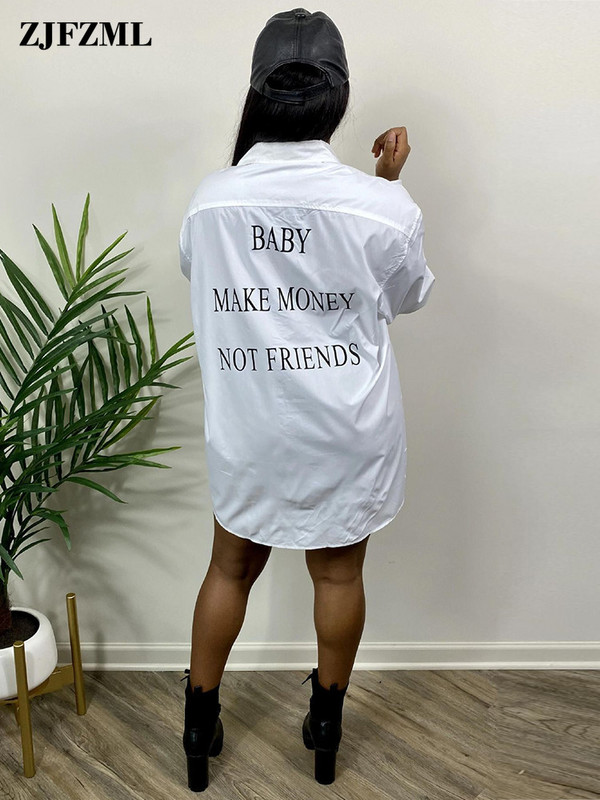 Rochie bluză cu imprimeu cu litere verde fluorescent pentru femei, sexy, cu guler răsturnat, rochie cămașă cu mânecă lungă, cu nasturi în sus Rochii largi