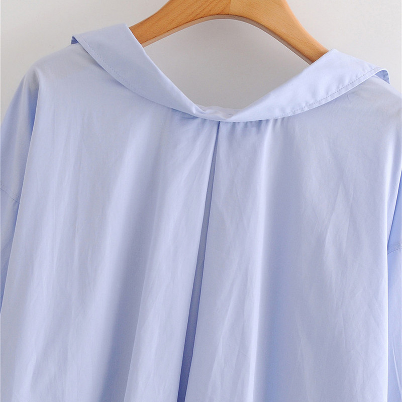 Γυναικεία φαρδιά μπλούζα oversize Γυναικεία πουκάμισο με μακρυμάνικο γραφείο Γυναικείο απαλό μπλε πουκάμισο Γυναικεία κομψή μπλούζα μπλούζα