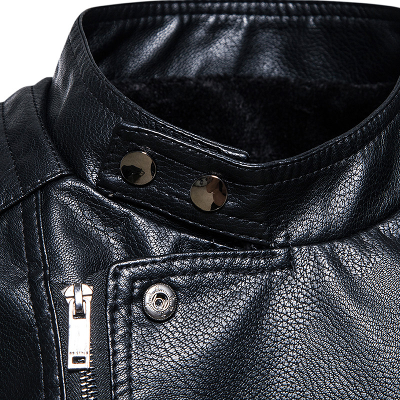 2023 m. žieminė striukė Vyriška pastorinta šilta striukė su užtrauktuku Aukštos kokybės vyriška striukė kelių kišenių laisvalaikio motociklo PU odinės striukės