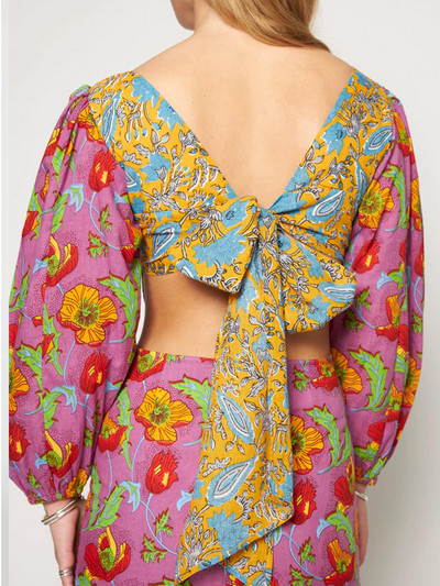 Εκτύπωση Floral μακρυμάνικο γυναικείο φόρεμα 2023 Καλοκαιρινό ψηλόμεσο φιόγκο Vestidos σπαστό εξώπλατο γυναικεία φορέματα παραλίας