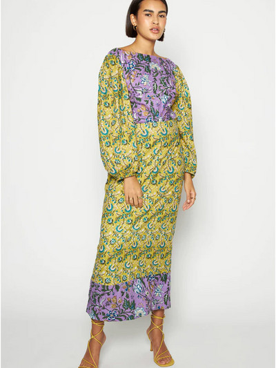 Εκτύπωση Floral μακρυμάνικο γυναικείο φόρεμα 2023 Καλοκαιρινό ψηλόμεσο φιόγκο Vestidos σπαστό εξώπλατο γυναικεία φορέματα παραλίας