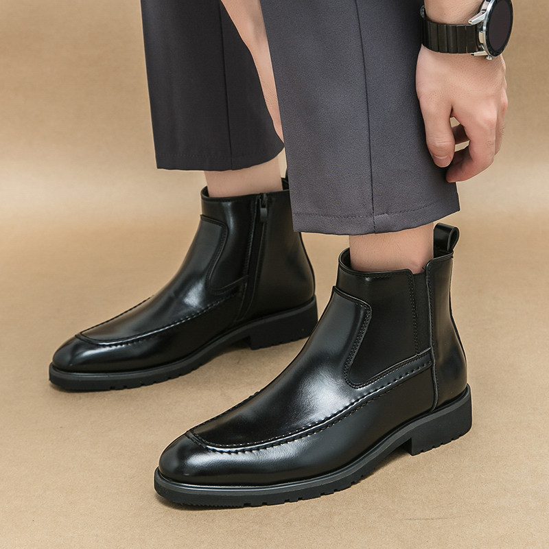 Iarna Handmade Bărbați Moda Business Cizme din piele Botine de lux Pantofi de birou casual Bărbați Cizme Chelsea de designer original