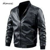 DIMUSI Jachete din PU pentru bărbați de toamnă ocazional Jachete de motocicletă din piele artificială de epocă pentru bărbați de modă Jachete de moto cu fermoar pentru bărbați Îmbrăcăminte 8XL