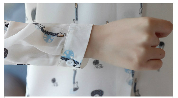 New Fashion Full Woman Bluze Imprimat șifon cu mânecă lungă Cămăși pentru femei Bluză Plus Size Bluze pentru femei Topuri pentru dama de birou 5111 50