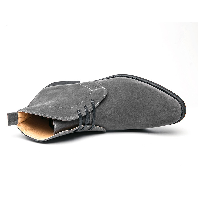 Νέες ανδρικές κοντές μπότες Chelsea σε καφέ μπλοκ κορδόνια με στρογγυλά δάχτυλα Flock Gingham Business Vintage Χειροποίητες μπότες Δωρεάν αποστολή Μεγάλο μέγεθος