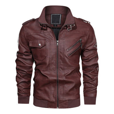 Jachetă de piele pentru bărbați Jachetă de motocicletă de epocă Îmbrăcăminte de îmbrăcăminte Jachetă de piele de bombardier pentru pilot armată militară Jachetă Plus Size 3XL