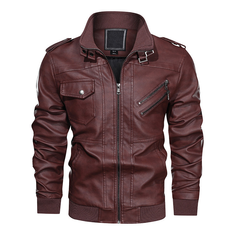 Jachetă de piele pentru bărbați Jachetă de motocicletă de epocă Îmbrăcăminte de îmbrăcăminte Jachetă de piele de bombardier pentru pilot armată militară Jachetă Plus Size 3XL