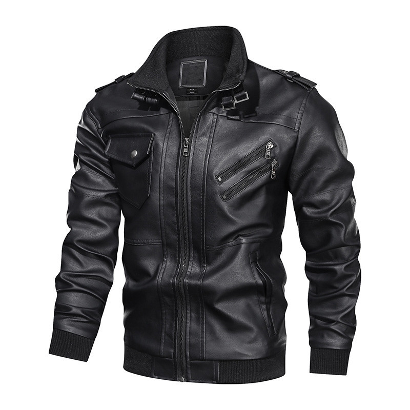 Jachetă de piele pentru bărbați Jachetă de motocicletă de epocă Îmbrăcăminte de îmbrăcăminte Jachetă de piele de bombardier pentru pilot armată militară Jachetă Plus Size 3XL