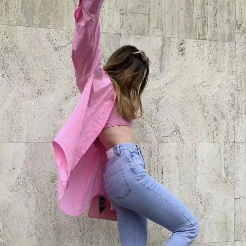 Μόδα 2022 Γυναικεία 100% βαμβακερά πουκάμισα Γυναικεία μακρυμάνικη μπλούζα μονόχρωμη μπλούζα Chemise Νέες καθημερινές μπλούζες Chic 18507