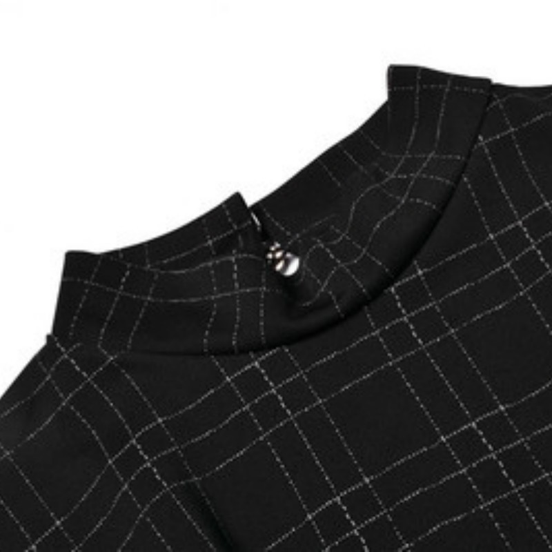 Gothic Suknelė Gothic Harajuku Vintage Plaid Wrap Balck Mini Suknelė Retro klostuota Punk Ilgomis Rankovėmis Tamsiai Emo Estetinis Kpop