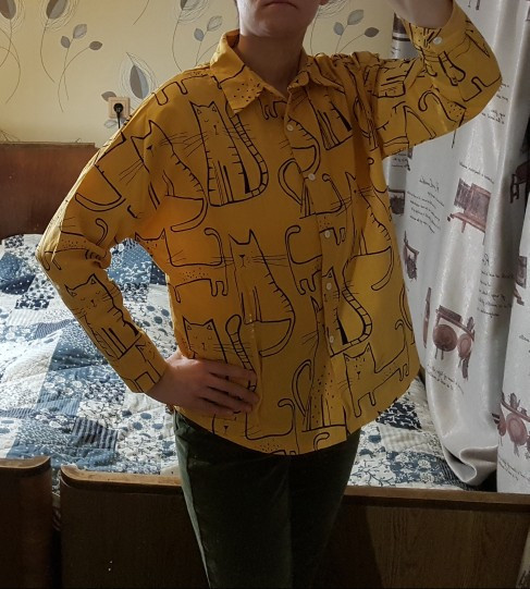 2023, primăvară, modă ocazională, epocă, toamnă, cămăși cu mânecă lungă, cămașă drăguță cu imprimeu de pisici, bluze largi pentru femei, topuri pentru femei