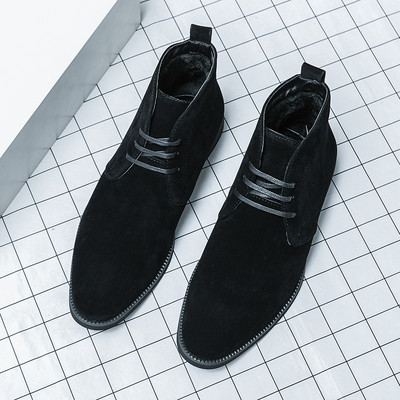 2023 m. žiema medvilniniai vyriški zomšiniai odiniai batai Madingi kulkšnies batai Britų stiliaus Chelsea Booots vyriški gražūs suknelės batai