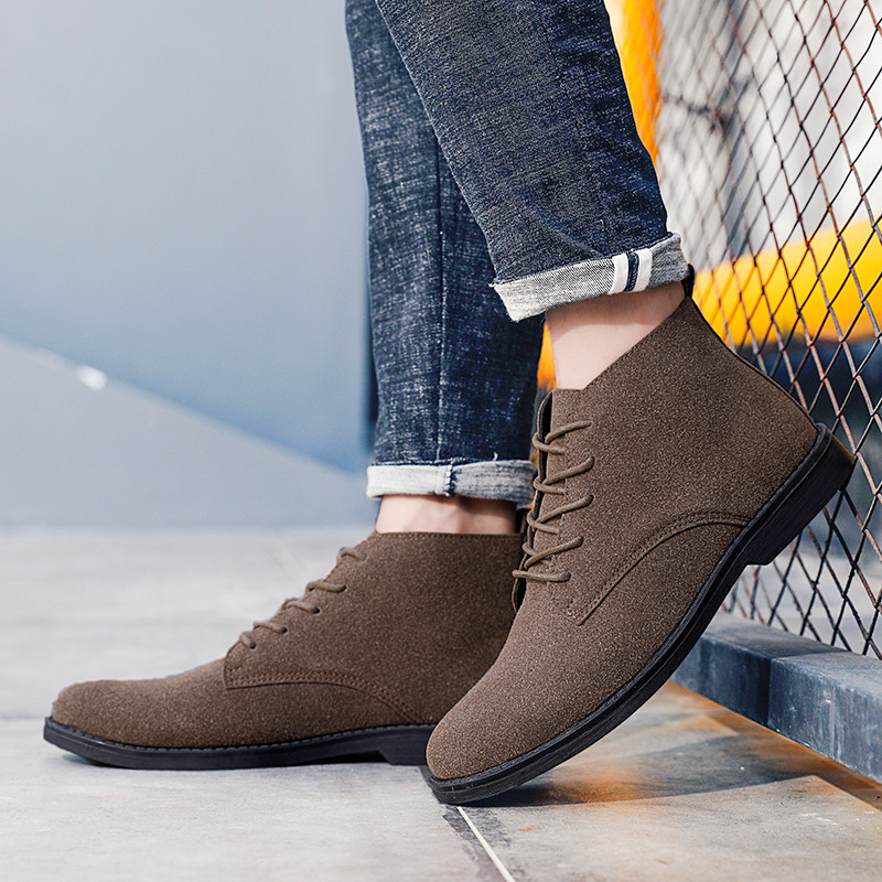 Four Seasons Radne martin čizme za muškarce Zima Jesen Muške studente Svakodnevne gumene Chelsea visoke kožne cipele za hodanje