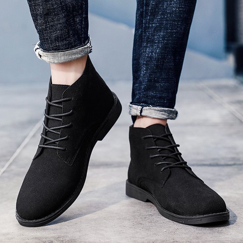 Four Seasons Radne martin čizme za muškarce Zima Jesen Muške studente Svakodnevne gumene Chelsea visoke kožne cipele za hodanje