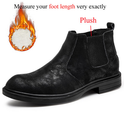 Χειμερινές ανδρικές μπότες Chelsea Δερμάτινο Στυλ Αστραγάλου Μόδα Μέγεθος 45 46 47