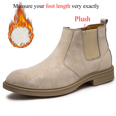 Χειμερινές ανδρικές μπότες Chelsea Δερμάτινο Στυλ Αστραγάλου Μόδα Μέγεθος 45 46 47
