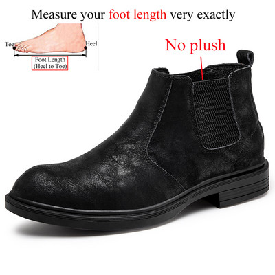 Χειμερινές ανδρικές μπότες Chelsea Δερμάτινο Στυλ Αστραγάλου Μόδα Μέγεθος 45 46 47