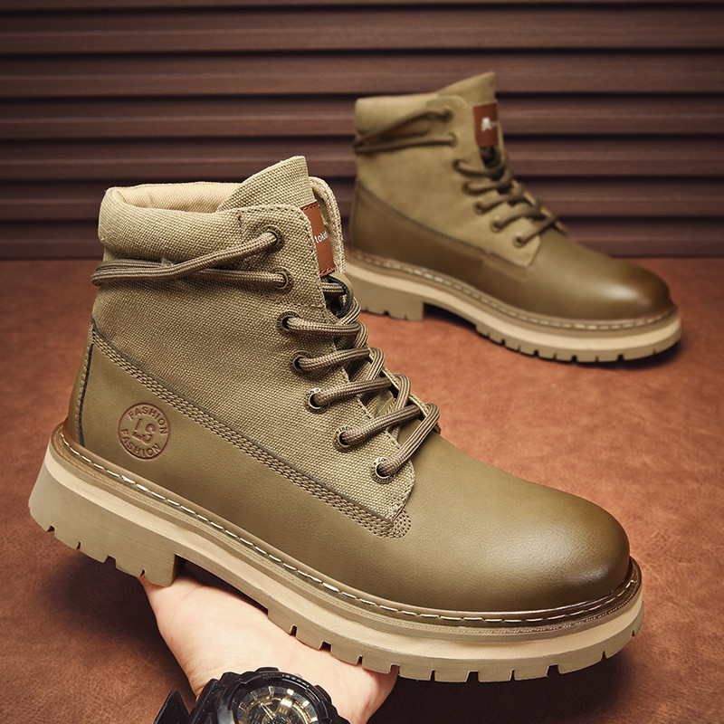 Cizme pentru bărbați de marcă de lux Cizme ocazionale de modă cu personalitate nouă Pantofi de iarnă din piele înaltă pentru exterior Cizme de maree Cizme britanice