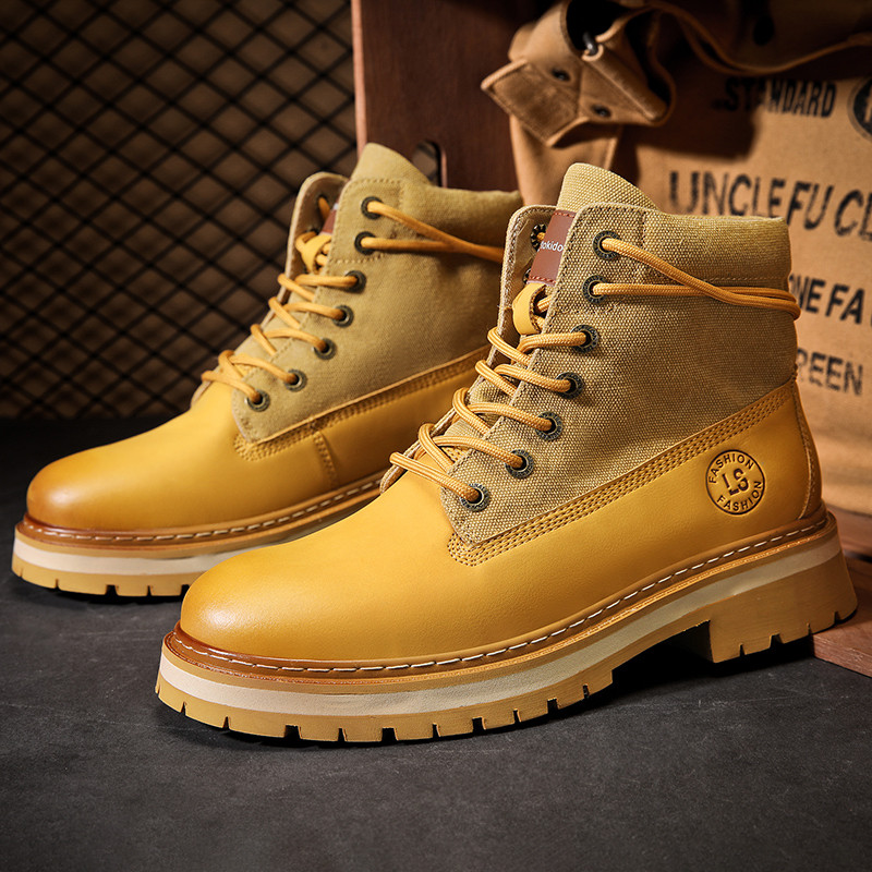 Cizme pentru bărbați de marcă de lux Cizme ocazionale de modă cu personalitate nouă Pantofi de iarnă din piele înaltă pentru exterior Cizme de maree Cizme britanice