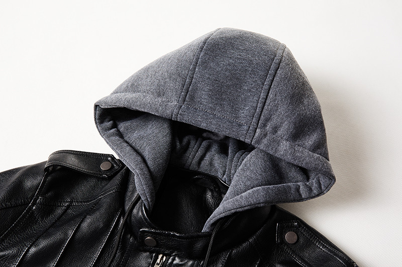 Muška zimska kožna jakna od flisa zadebljana motociklistička gornja odjeća s kapuljačom koja se može skinuti Kaputi Topla motociklistička kožna jakna L-5XL