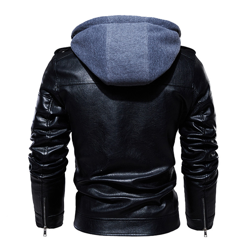 Muška zimska kožna jakna od flisa zadebljana motociklistička gornja odjeća s kapuljačom koja se može skinuti Kaputi Topla motociklistička kožna jakna L-5XL