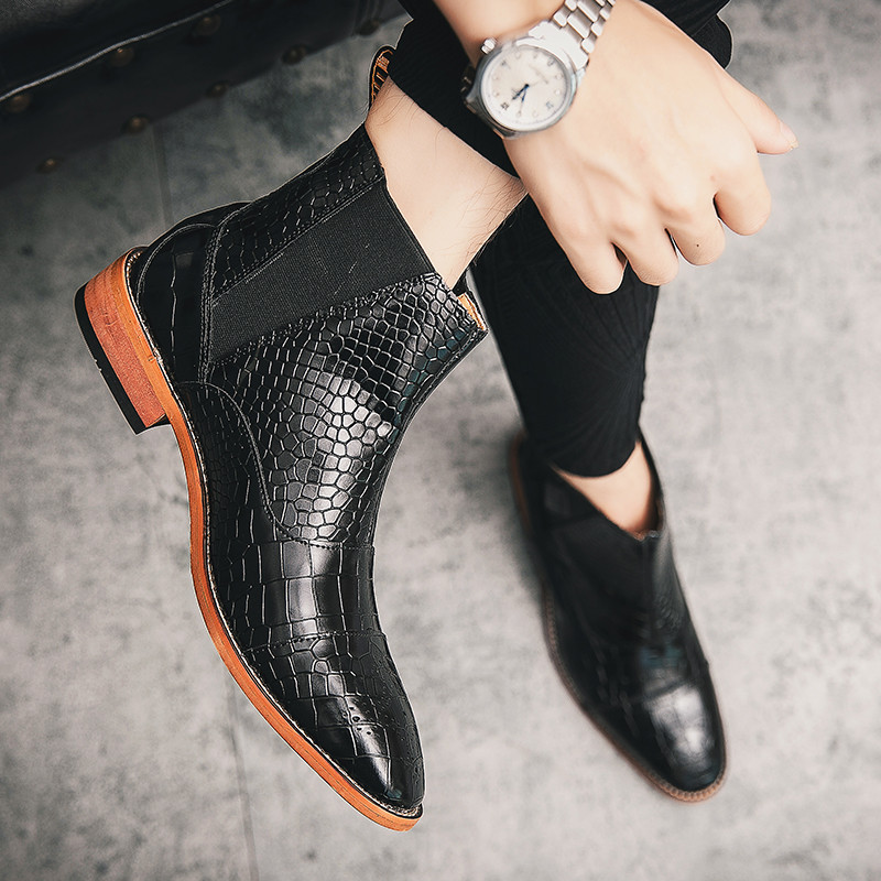 Svečane svečane čizme Muške modne poslovne kožne čizme Luksuzne gležnjače Ležerne uredske cipele Muške originalne dizajnerske Chelsea čizme