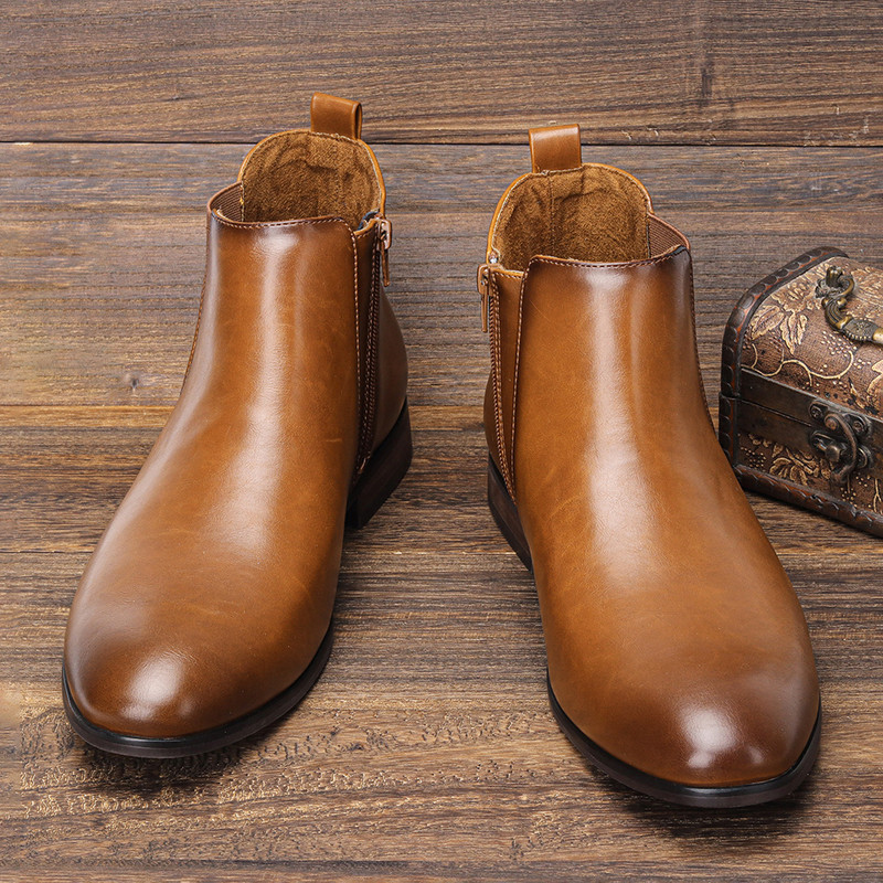 Ανδρικές μπότες Chelsea, Μάρκα 39~48 2023 Άνετο Μόδα Δέρμα #Dx214