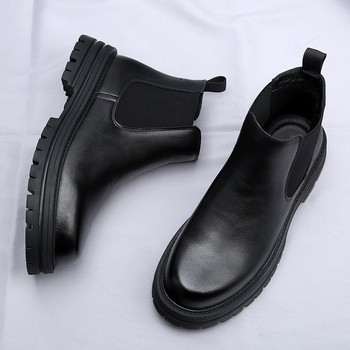 2023 Нови черни ботуши Челси за мъже Класически модни бизнес мъжки ботуши с кръгли пръсти Безплатна доставка Botas Мъжки ежедневни Botas