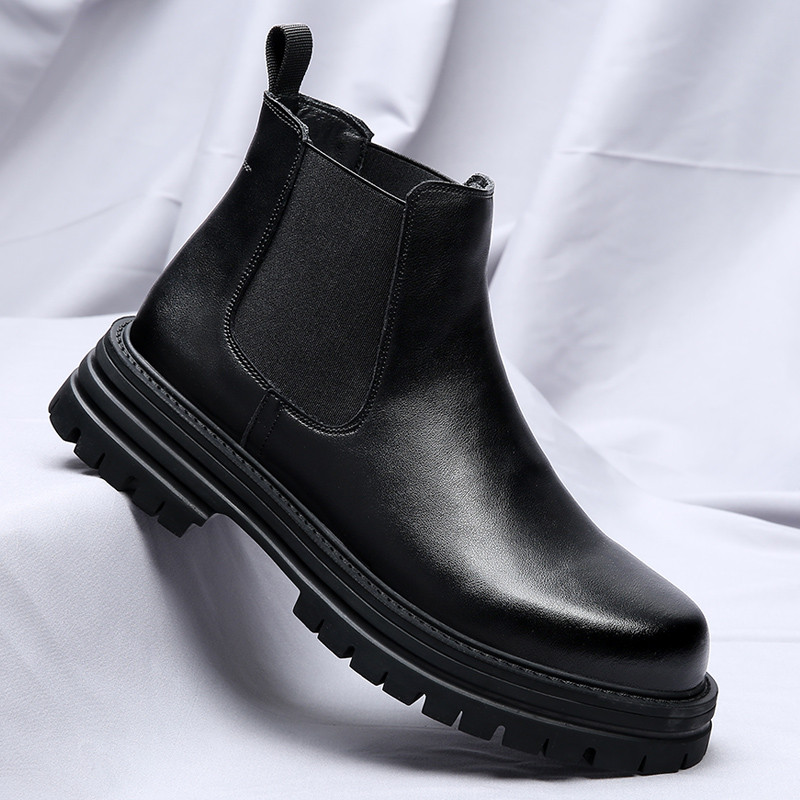 2023 m. nauji juodi „Chelsea“ vyriški batai, klasikiniai madingi, apvalūs, verslo, vyriški auliniai batai. Nemokamas pristatymas Botas Vyriški laisvalaikio botas