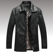 Άνοιξη Classical Motorcycle Business Soft PU Δερμάτινα Μπουφάν Ανδρικά Δερμάτινα Μπουφάν Moto Outwear Παλτό Casaco Masculino Plus Size 7XL