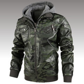 Brand Zimska PU kožna jakna Muška modna motoristička umjetna jakna s kapuljačom Muška jesenska ležerna biciklistička vanjska odjeća Kaputi